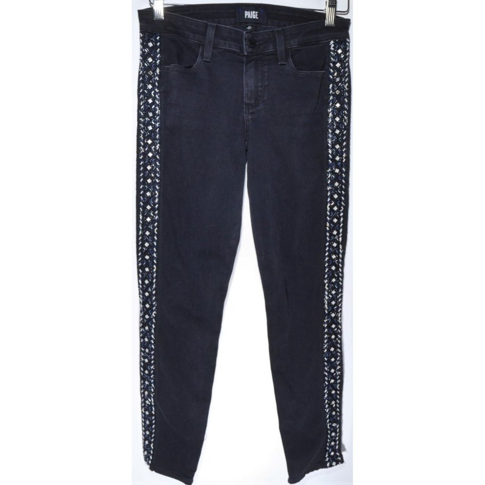 PAIGE Verdugo Skinny Yuna Tux Embellished W/Beads